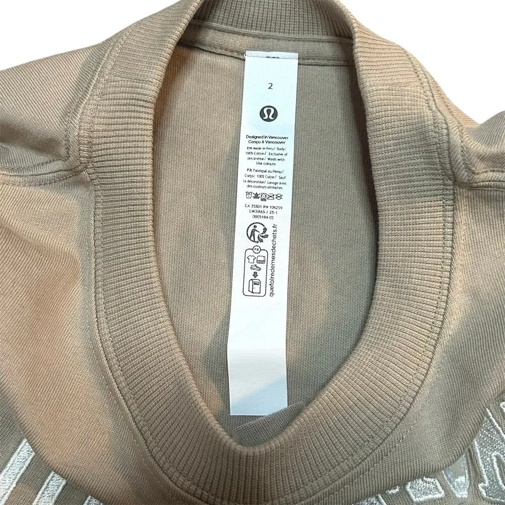 NWT Lululemon Relaxed-Fit Cotton Jersey T-Shirt *Graphic Sheer Oak Size 2 - Picture 5 of 6